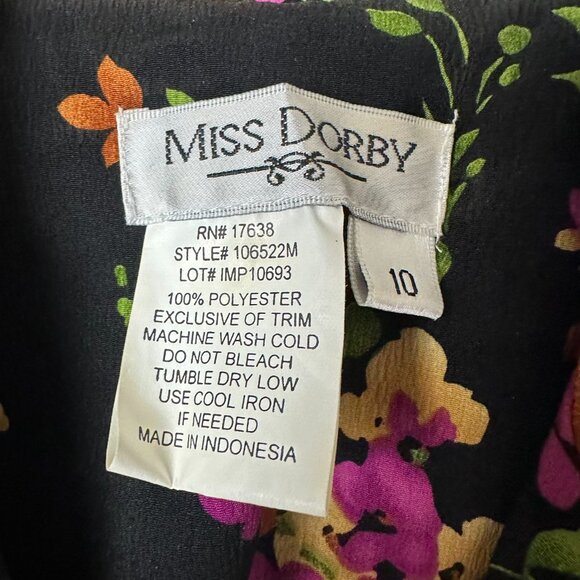 Vintage dress size 10 dark floral short sleeve maxi button up whimsigoth fairy - Picture 3 of 5